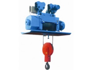 一種能適用于吊運(yùn)熔融金屬或其它高溫固態(tài)物品的冶金鋼絲繩子電動(dòng)葫蘆。