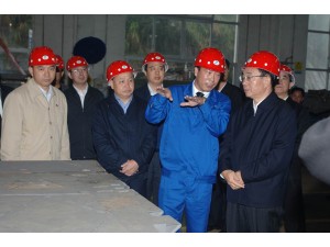 政治局常委賀國強視察蒲圻起重機械公司。